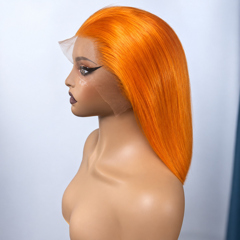 Ginger Orange Bob Wig # 350 Ginger Orange Bone Straight Human Hair Wig Bone Straight Ginger Orange Bob Wig # 350 Ginger Orange Bone Straight Human Hair Wig Bone Straight