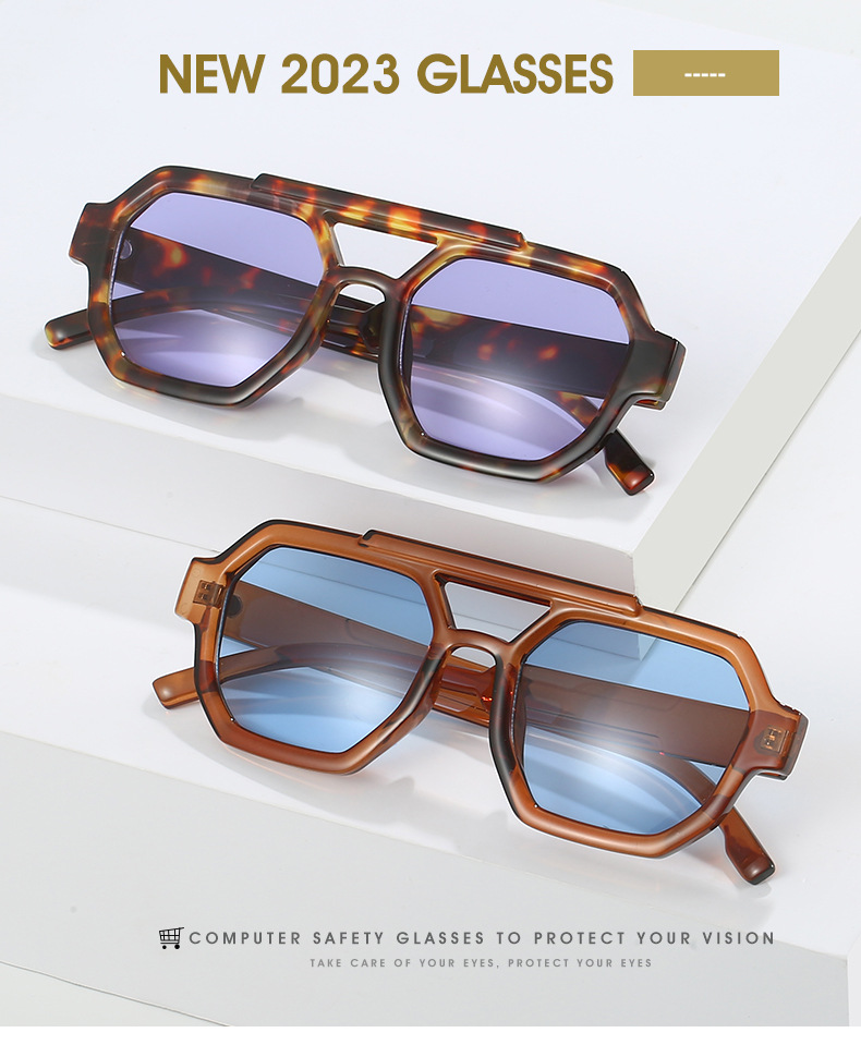 2023 Cross-Border PC Double Beam Sunglasses 1