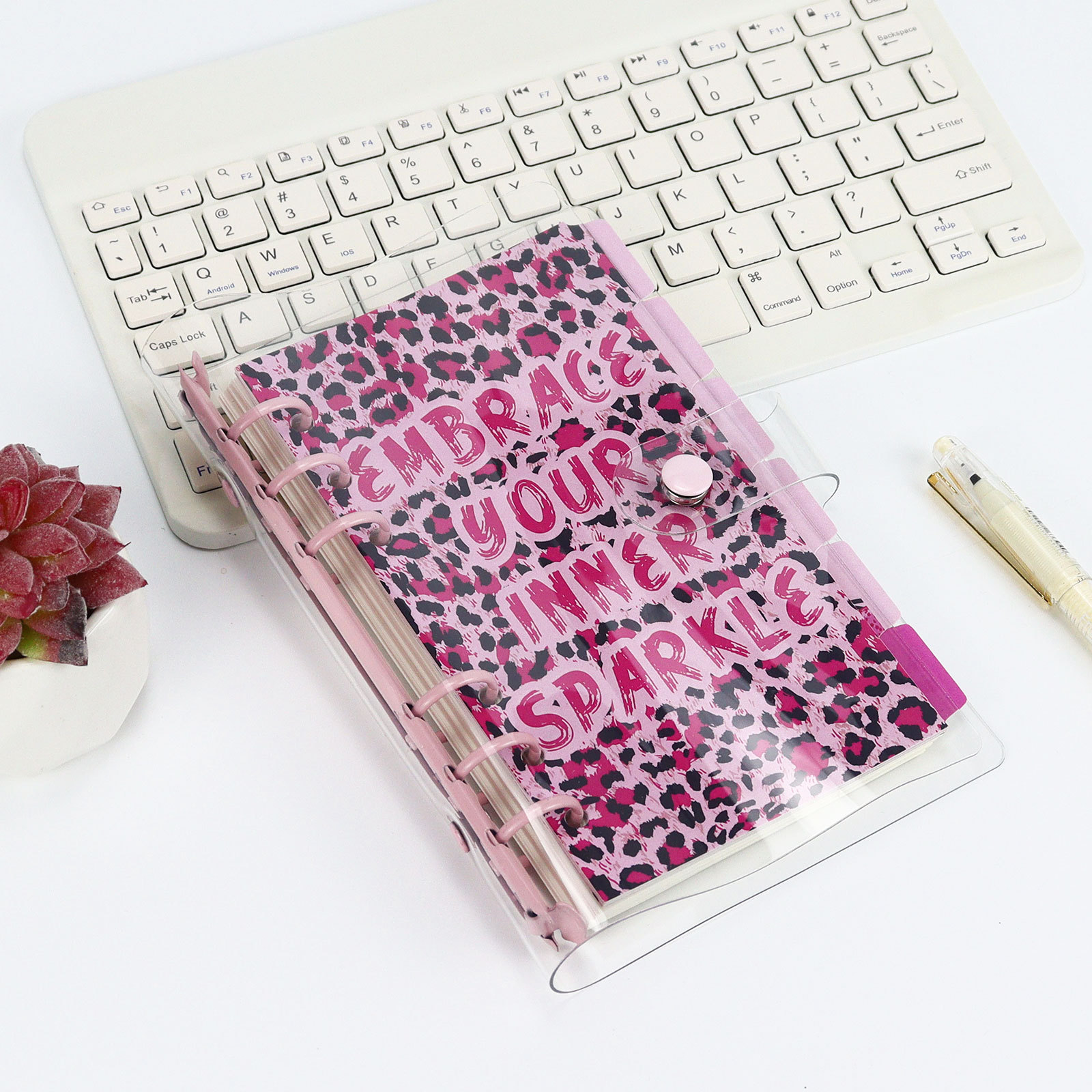 A6 Rosa Leopard Separator Papier Index Seite Klassifizierung Separator Seite Notebook Lose-blatt Buch Partition Zubehör – Detail 2