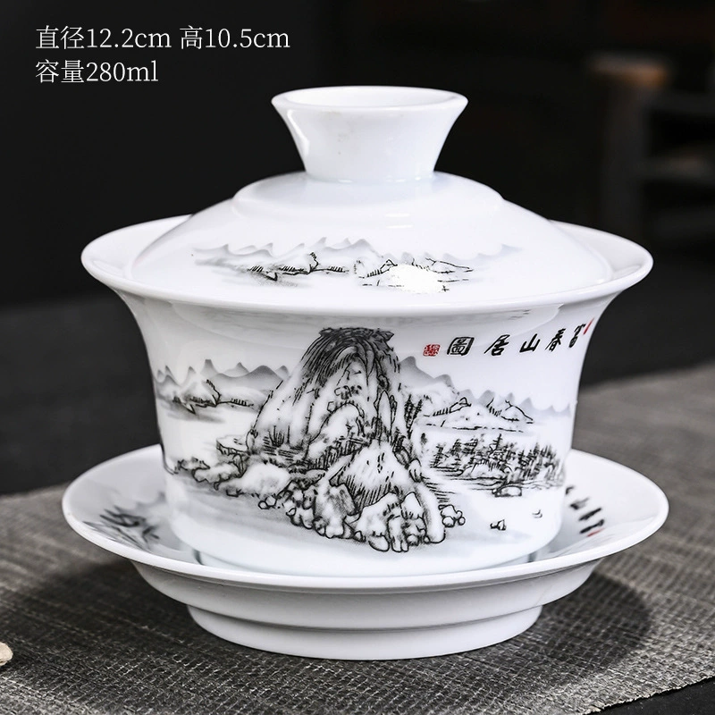 Blue and white ceramic tea cup, big tea set