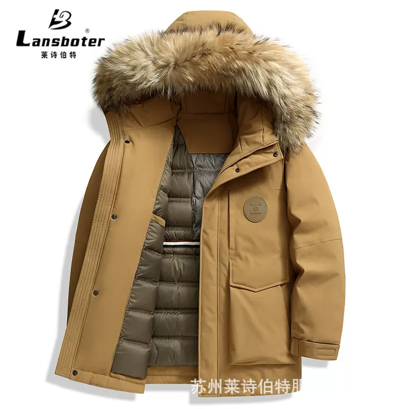 连帽男式羽绒服男士冬季新款加厚短款貉子毛领户外保暖羽绒服男装