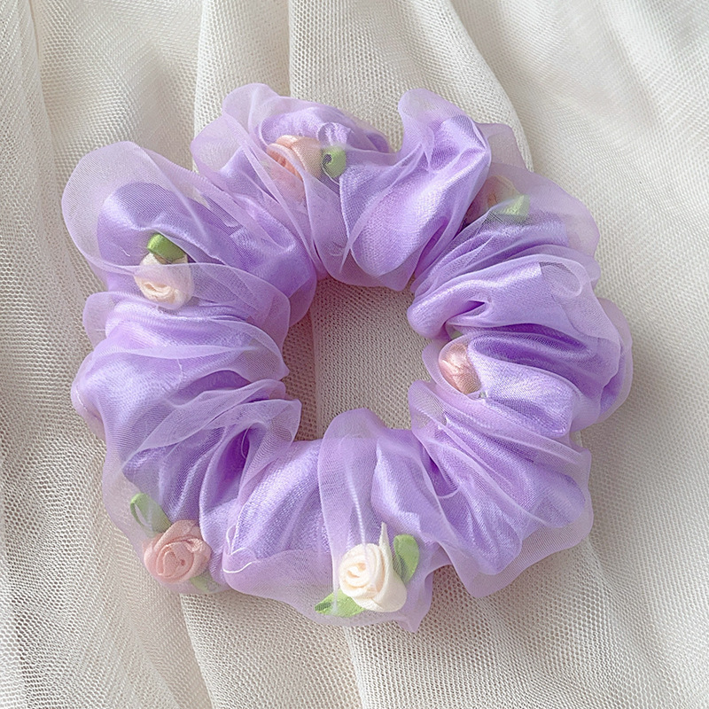 더블 레이어 거즈 보라색 [작은 꽃 포함]