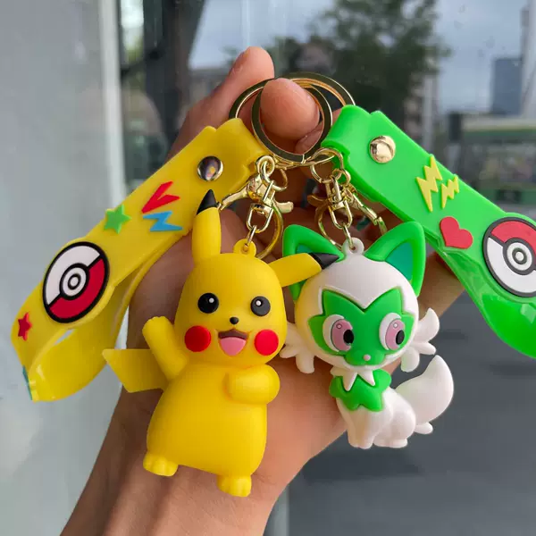 Pokemon Pokémon Keychain Pikachu New Leaf Meow Doll Couple Bag Pendant Small Gift Wholesale