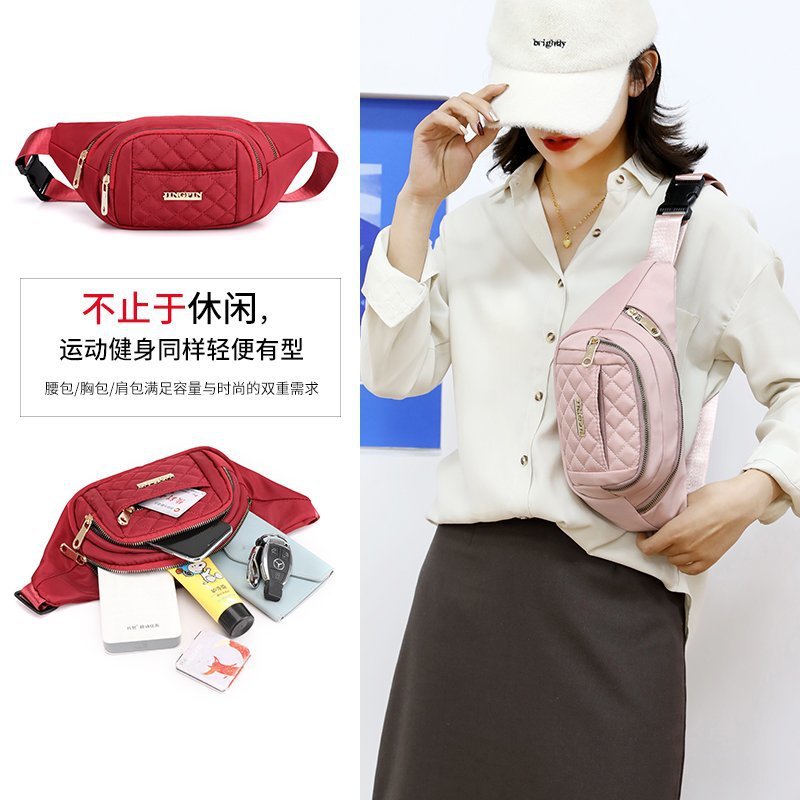 Bolsita de diamantes de hilo bordado nuevo transfronterizo, bolso de pecho de mujer de moda multicapa, cambio, cajero, bolso comercial de gran capacidad