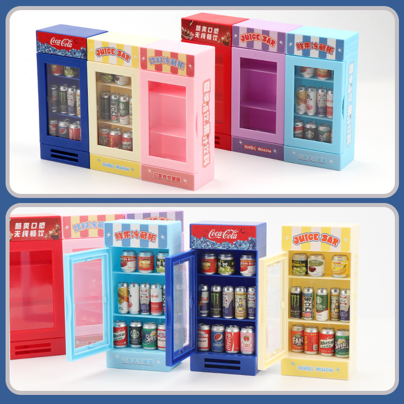 模擬ミニ冷蔵庫冷凍庫飲料機モデルミニチュア食品おもちゃスーパーマーケットの装飾品子供用ままごとおもちゃ|undefined