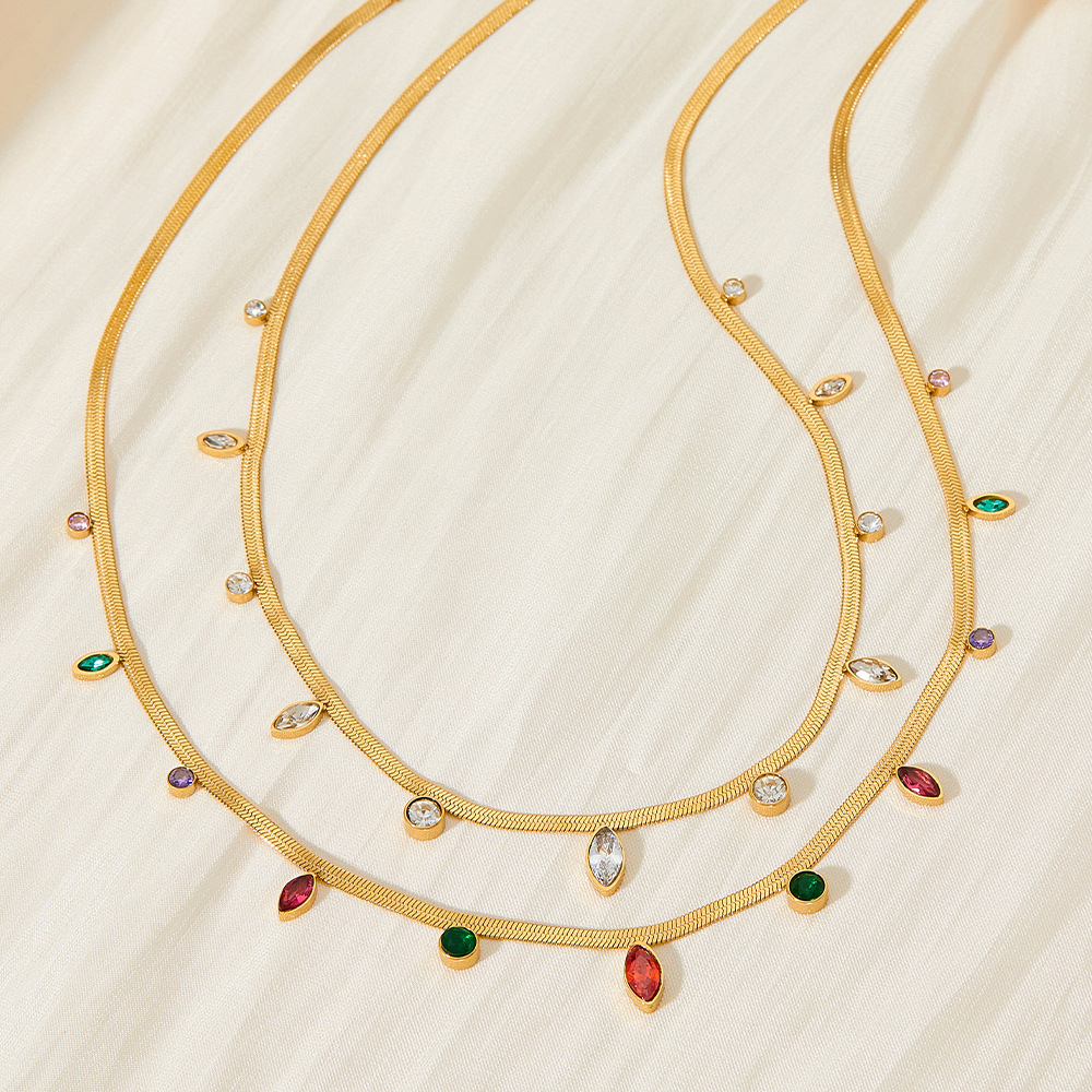 12g Weight 0.03µm-0.05µm Gold Plating Thickness PVD Coated Gold Plating Process PVD Coated Real Gold Plated Eye Stainless Steel Fashion Waterproof Non Tarnish Necklace
