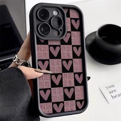 Apple 16Promax 携帯電話ケースに適したチェック柄のラブハート Sky Eye Step Case iPhone15/14/13 ヨーロッパとアメリカ 12