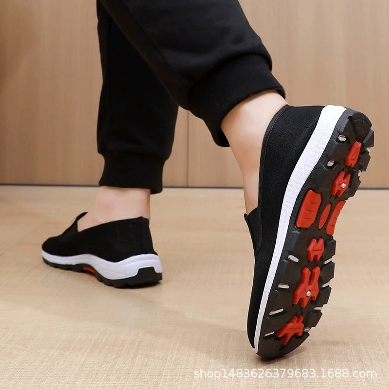 Популярная старая Пекинская Тканевая обувь, альпинистская Нескользящая спортивная обувь из черной ткани, обувь для защиты труда, утолщенная износостойкая повседневная мужская обувь