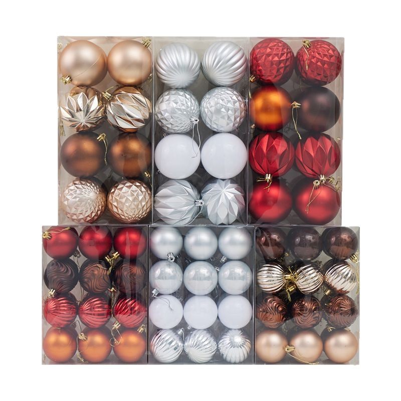 Colgante de Navidad transfronteriza 6 / 8cm bola chapada mate Navidad champaña decoración roja dorada colgante de Navidad