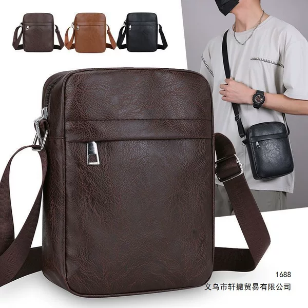 2026 New Men's Crossbody Bag Business Casual Waterproof Backpack Small Single-Shoulder Korean Style Trendy Men's Bag Vertical Mobile Phone Bag