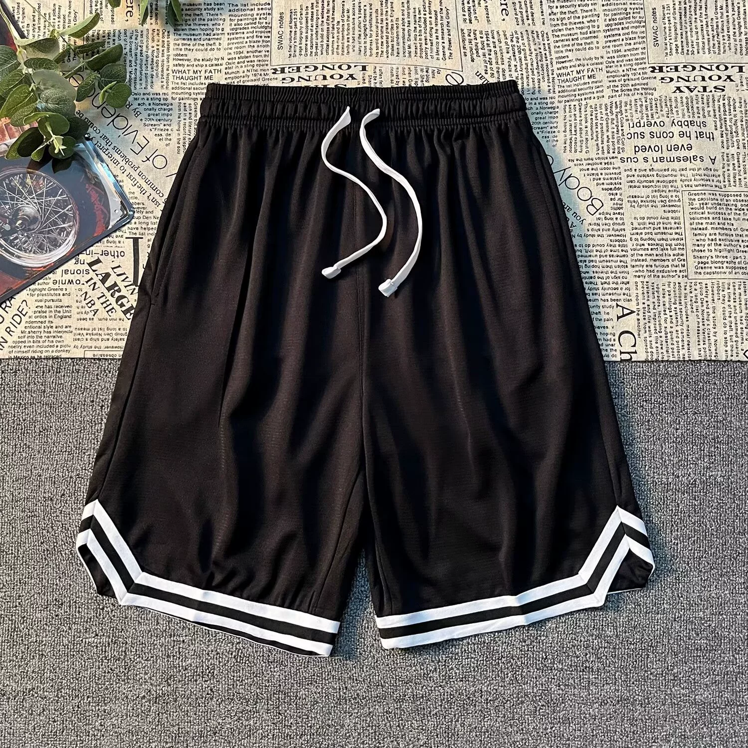 Баскетбольные брюки Мужские летние сплошные свободные спортивные беговые штаны Мужские уличные фитнес повседневные шорты