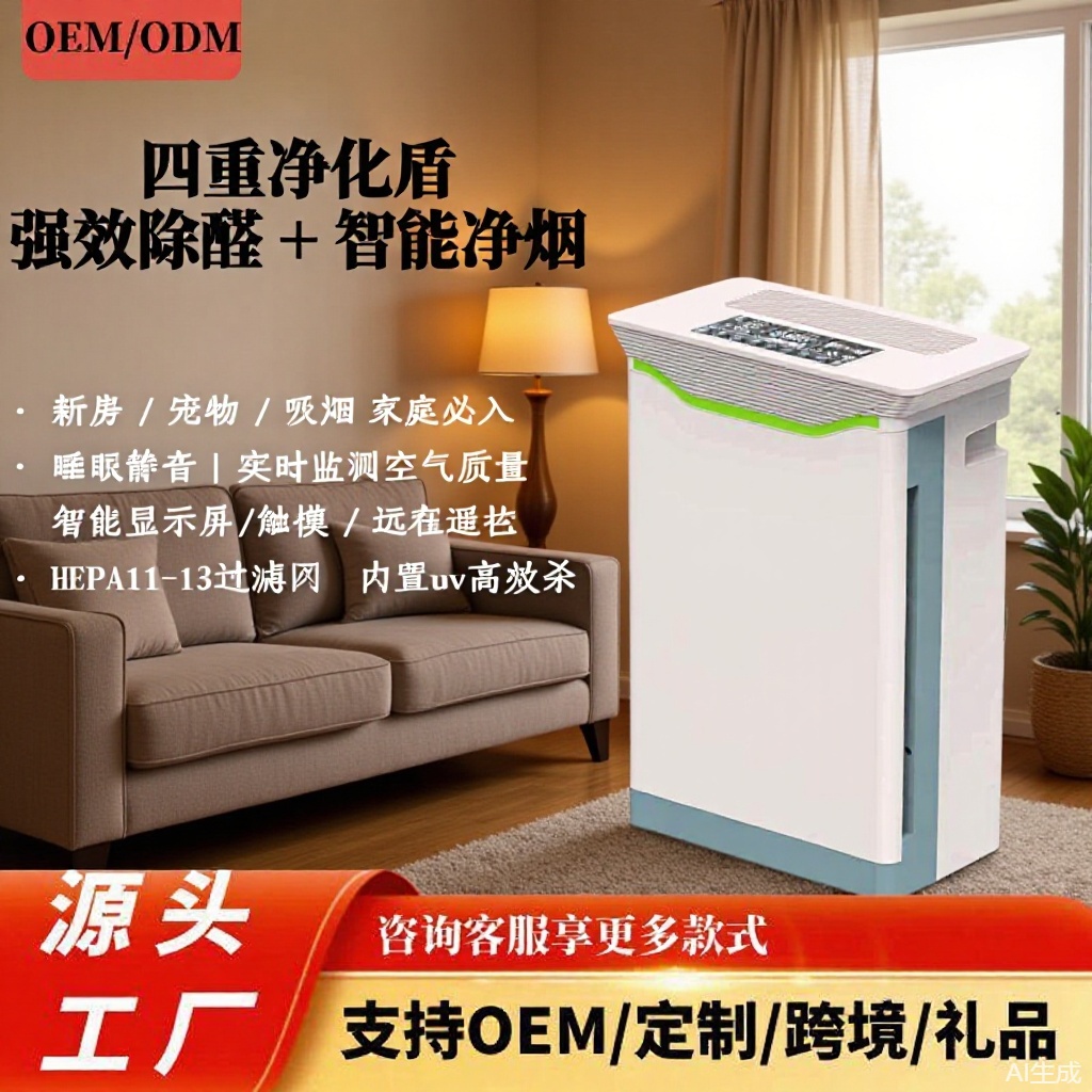 Air Purifier for Home Use, Removes Formaldehyde, Negative Ions, Uvc Sterilization, Deodorization, Smoke Removal, Disinfection, Eliminates Pet Odors