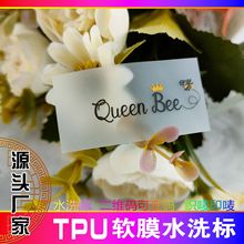 TPU透明和半透明pvc水洗标 柔版印刷标签中英文LOGO内衣裤软标签