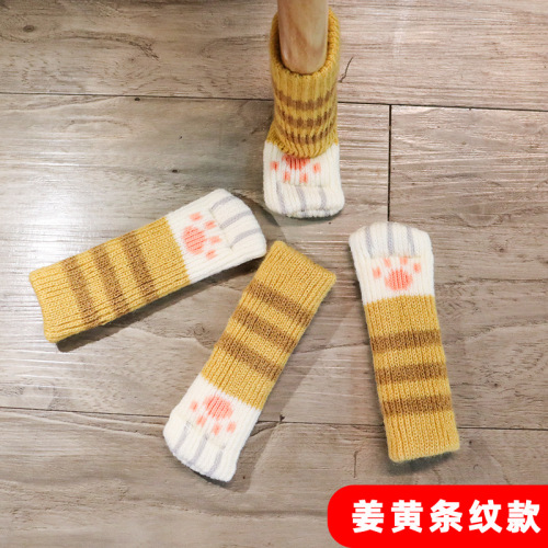 Cute Cat Paws Door Handle Cover Double Thick Winter Non-Icy Hand Protection Anti-Collision Wall Cover Floor Table and Chair Leg Cover
