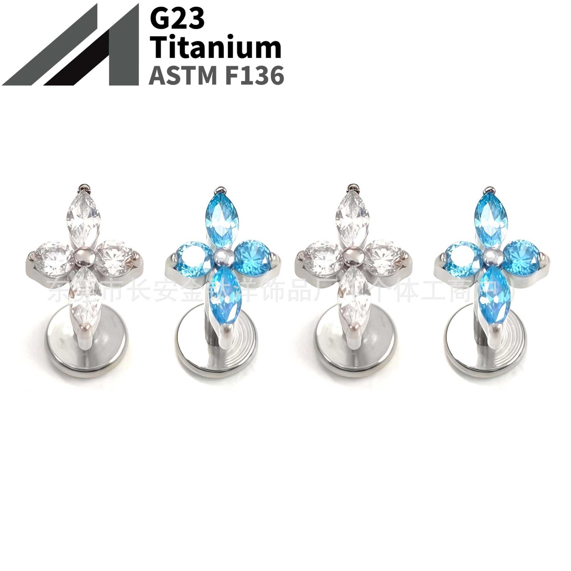 16G labret stud size and finish detail