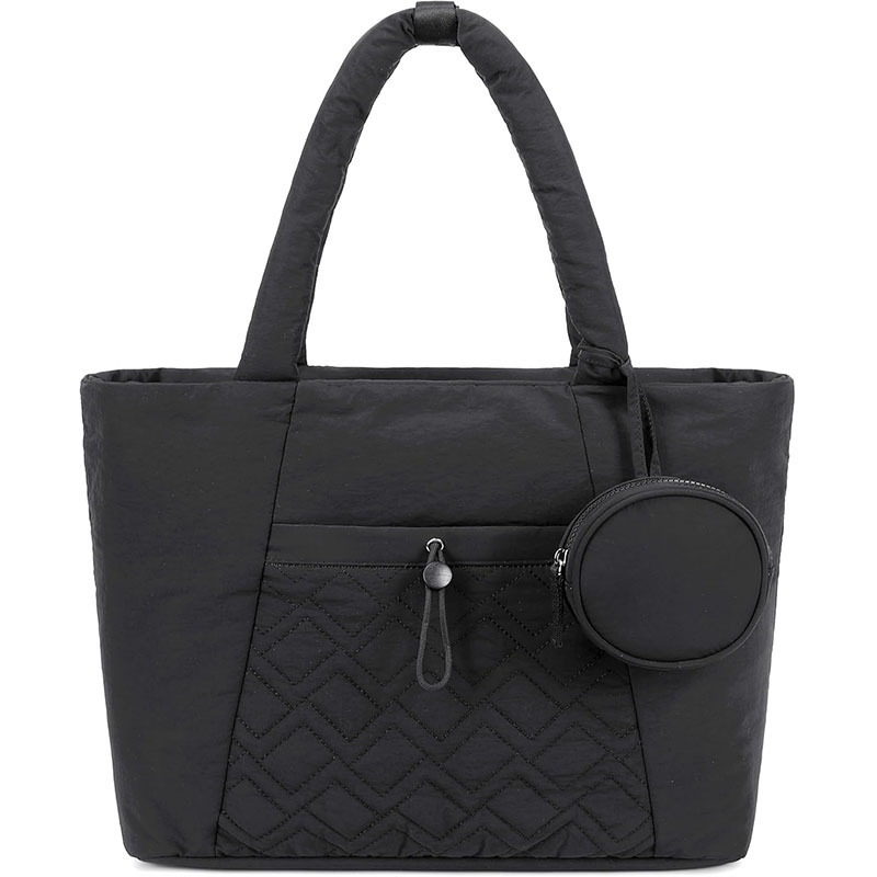 New Large Capacity Women's Handbag Down Bag with Zipper Quilted Laptop Tote
