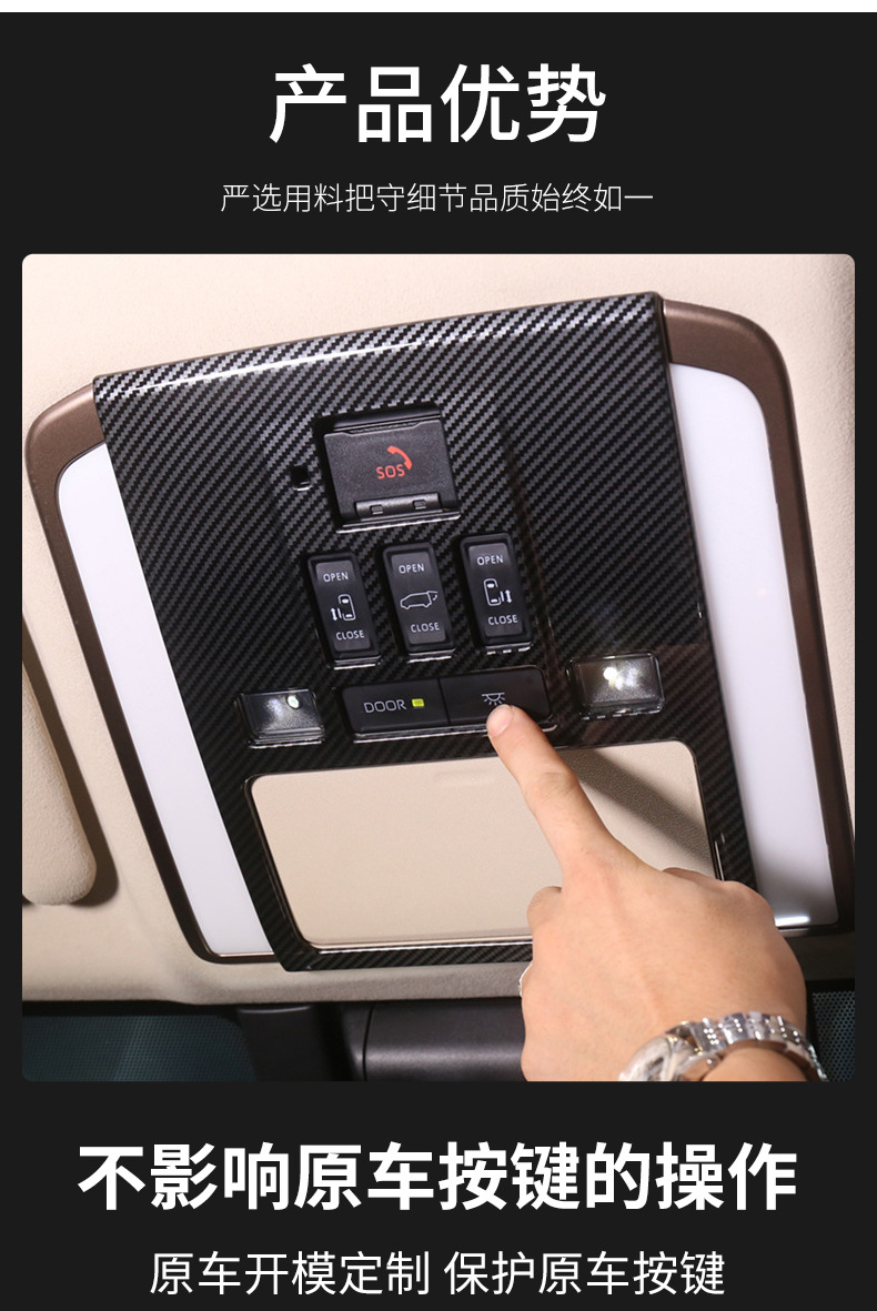Suitable for 24 Models of Toyota Alphard/Vellfire 40 Series Front Reading Light Frame Modification Interior Reading Light Cover