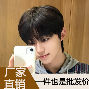 Korean-style Men's Handsome Natural Daily Fluffy Short Hair Wig Boys Differential Broken Cover Men's Wig Full Head Cover