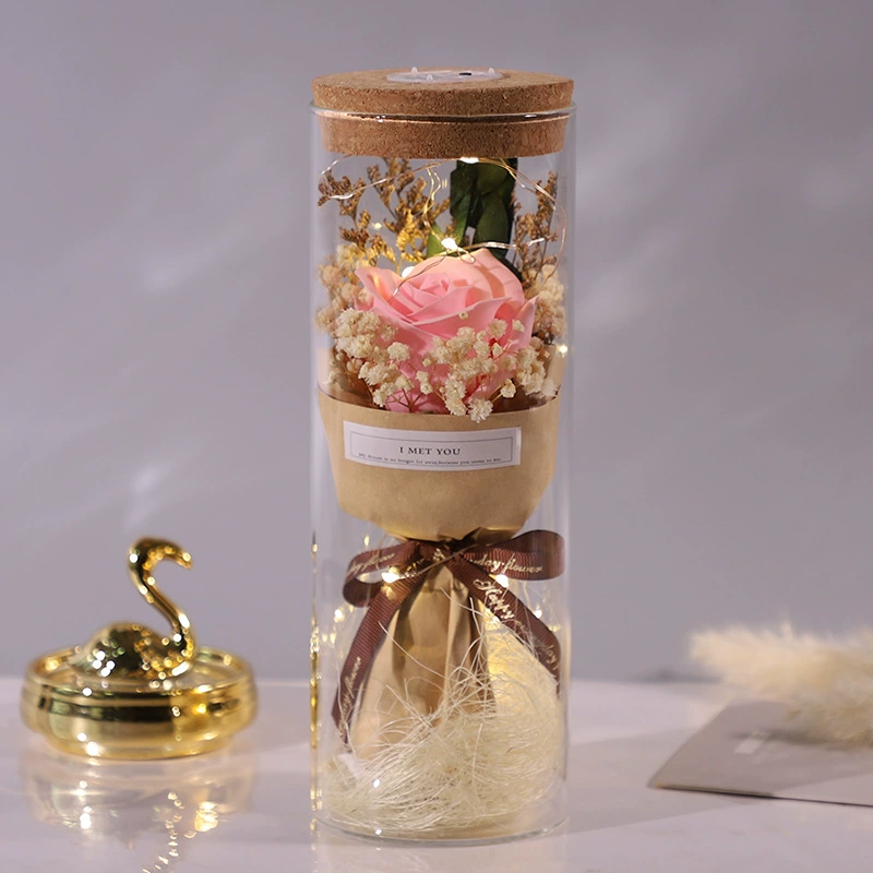 Full Tiantian Dry Flower Bouquet Glass Flower Fireflower Day Gift Female Teacher Send Girlfriend Eternal Flower Rose