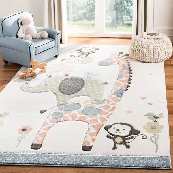 cartoon cute children's carpet made of faux fur for living room for…
