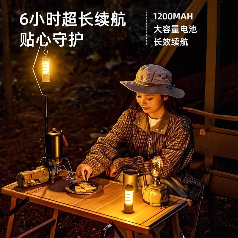 Nuevas luces de campamento transfronterizas Linterna de iluminación exterior para puestos Lámpara de tienda portátil Carga multifuncional Lámpara de ambiente de campamento