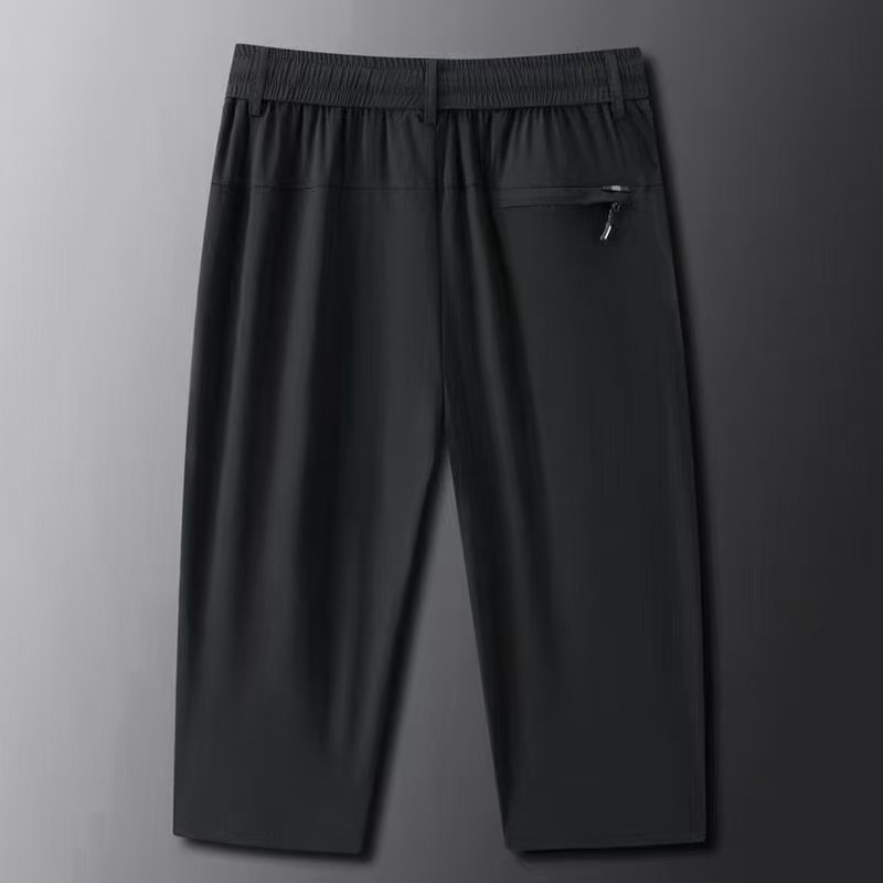 实体精品冰丝直筒七分裤男夏季薄款透气休闲七分中裤加大码运动裤