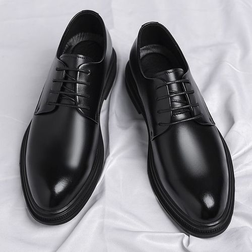 New Leather Business Formal Dress Shoes for Men - Spring and Autumn Breathable, English Style, Korean Version, Pointed Toe, Wedding Shoes