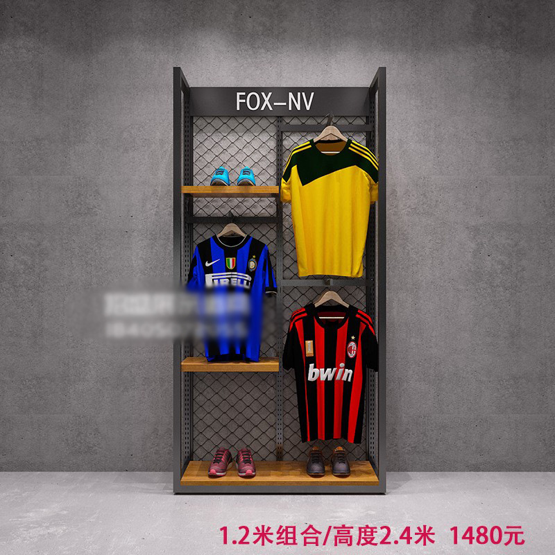 De gama alta de deportes y ocio ropa soporte de exhibición creativo nuevo al aire libre zapatos estante de la marca de moda LOGO tienda de ropa vitrina