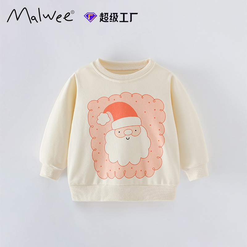 Cross-border malwee niñas suéter otoño y invierno nuevo estilo europeo y americano niños de cuello redondo manga larga encantadora impresión camisa casual image 6
