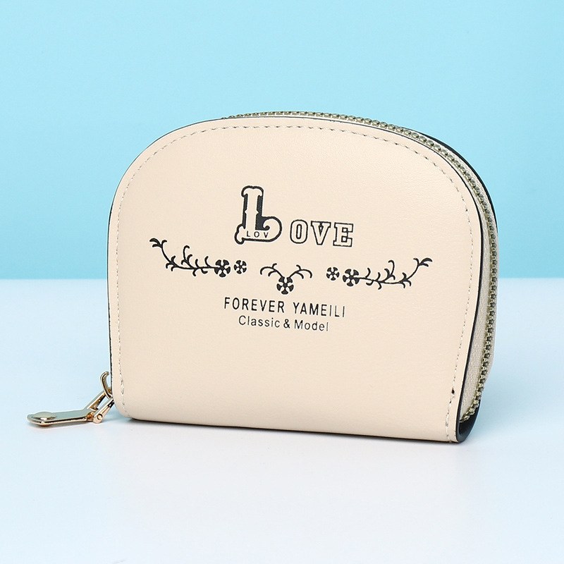 Cartera corta 2023 nueva moda de moda simple multi-Tarjeta semi-redondo tarjeta bolsa de mano con mini bolso de las mujeres