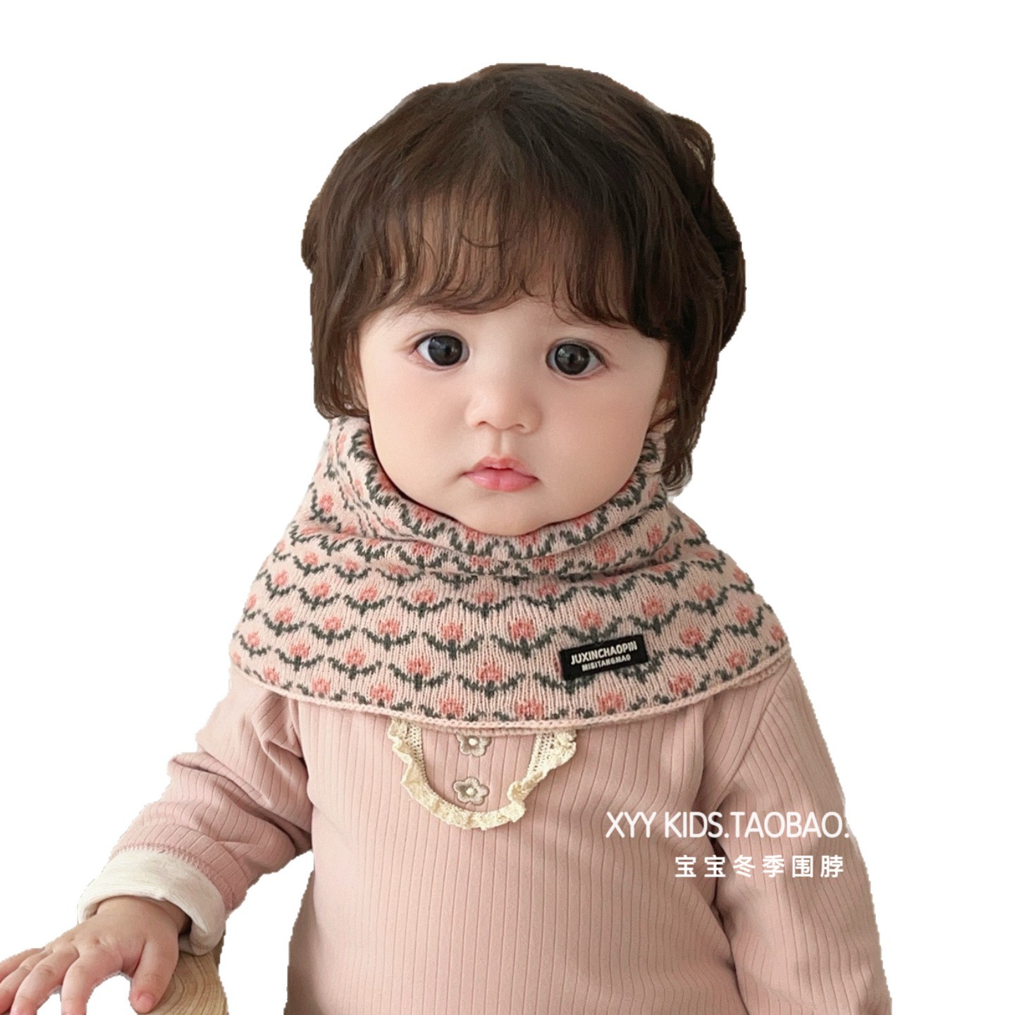 Bufandas para niños coreanos con estampado de leopardo colgando orejas de punto de invierno caliente para hombres y mujeres bebés cuello de lana caliente a prueba de viento