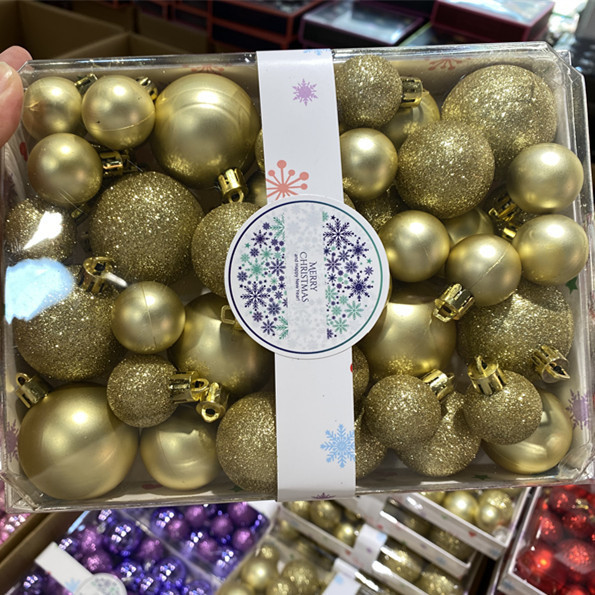 新しいクリスマスカラーボール装飾44個のクリスマスボールセットクリスマスツリー装飾品カラーボックス包装|undefined