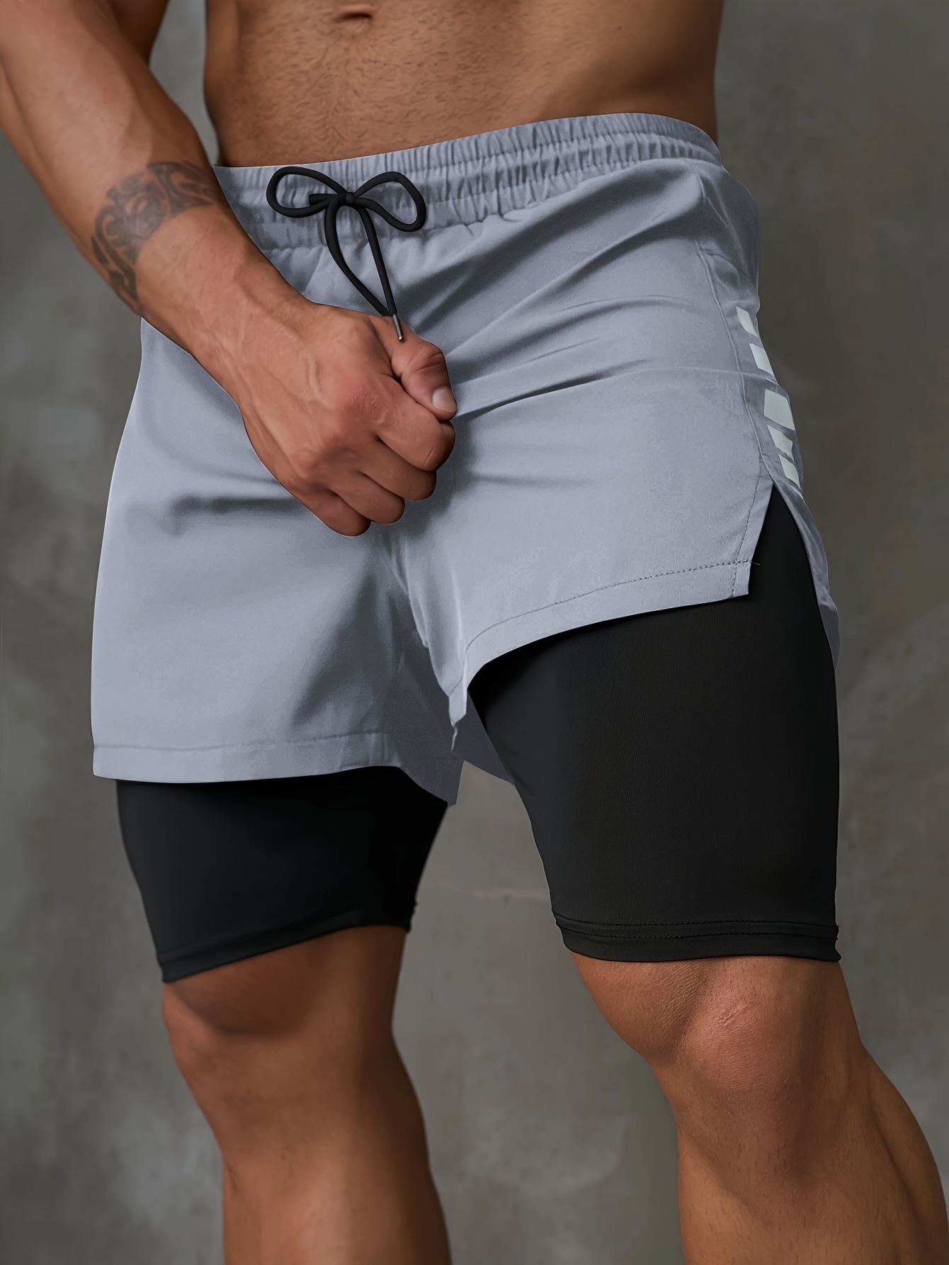 Men's Clothing Athletic Pants Casual Outdoor Breathable Multi Pocket Double Layer Shorts Muscular Design_viptrois.com