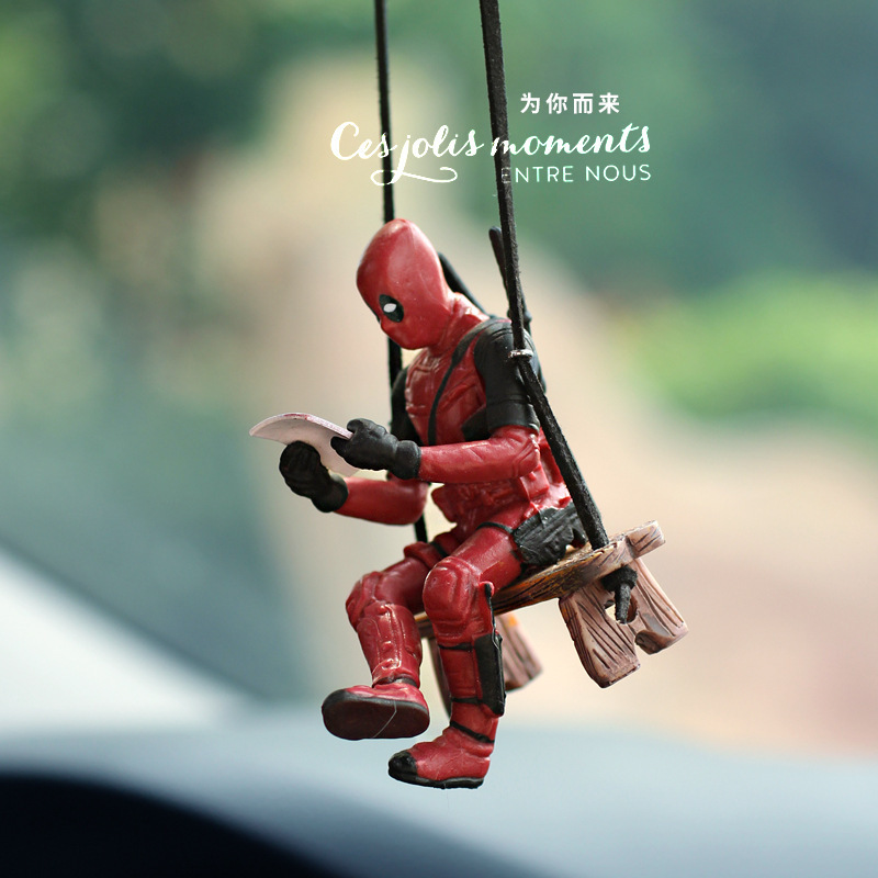 Animación creativa transfronteriza Deadpool columnas de automóviles accesorios de automóviles decoración interior espejo retrovisor colgante dibujos animados