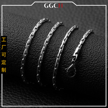 GGCH 钛钢项链不锈钢锤圆链条 简约时尚欧美爆款潮饰品 厂家批发