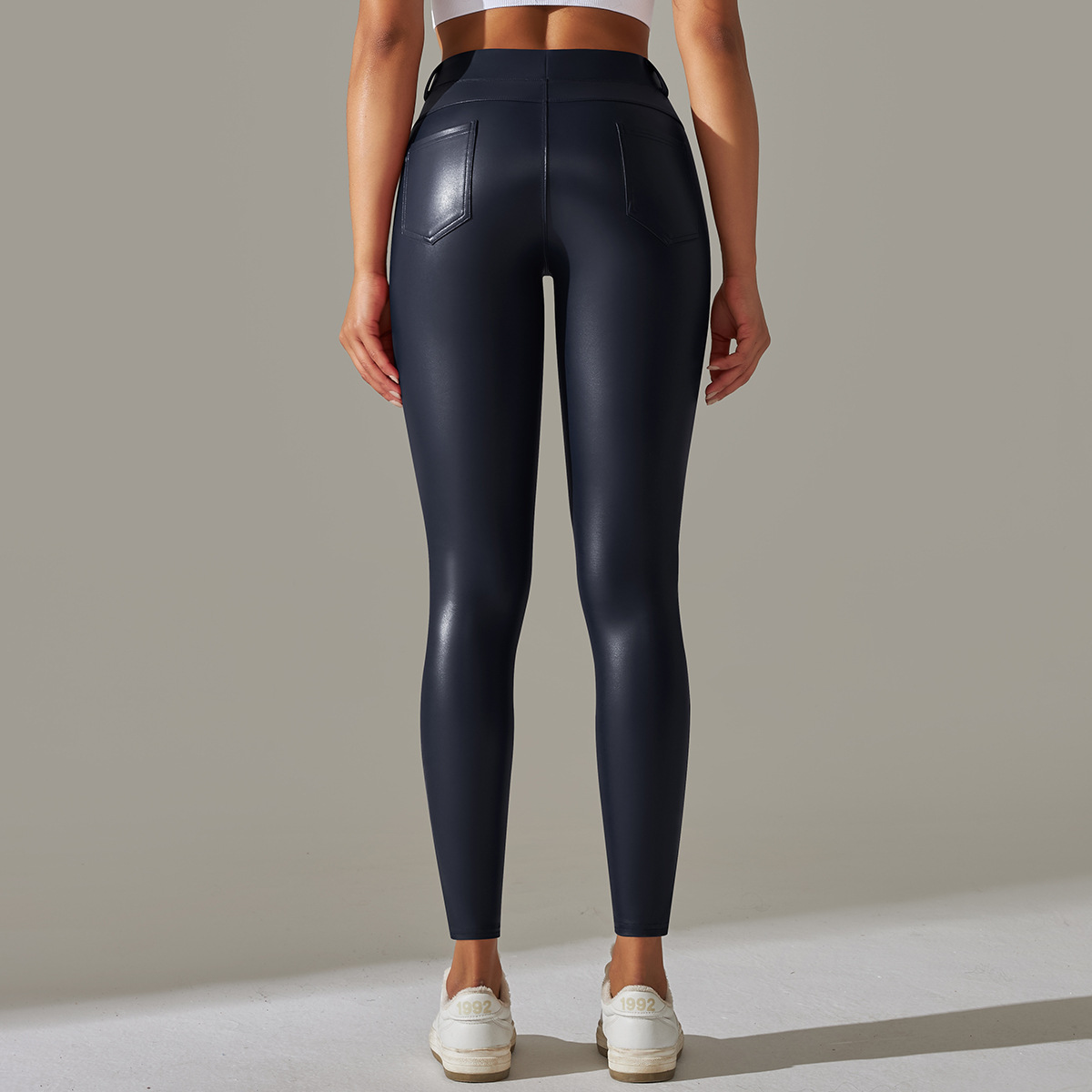 Modern Style Solid Color Chemical Fiber Blending Polyester Active Bottoms Skinny Pants display picture 74