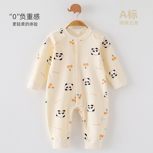 Baby clothes for spring and autumn season, infant onesie, pure cotton, unisex baby crawling suit, head and body suit, sleepwear, boneless, drop shipping