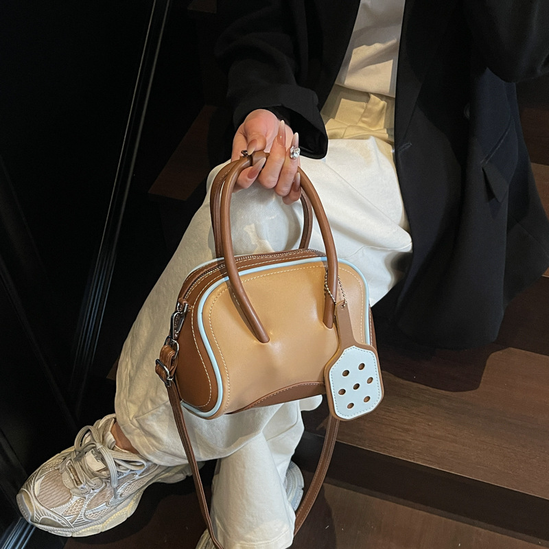 Borsa a mano casual da donna in stile baseball, elegante borsa a tracolla con blocchi di colore, versatile borsa estiva da pendolare_voghion.com