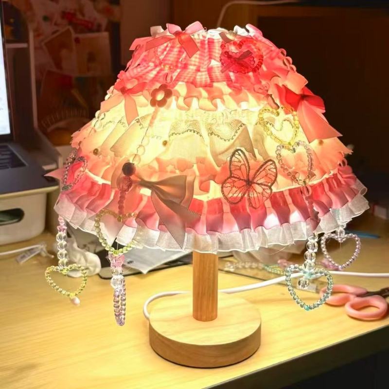Xiaohongshu 同じスタイルのケーキテーブルランプロマンチックなハイエンドルームガールハート手作り diy テーブルランプクリエイティブギフトテーブル|undefined