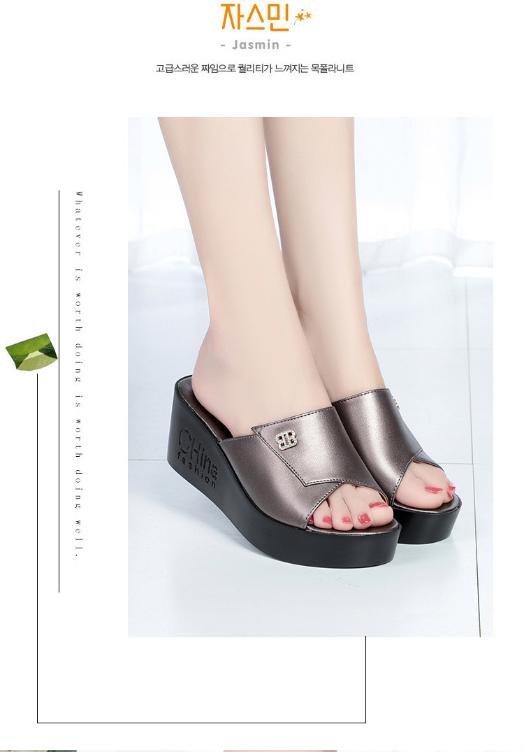 Dép sandal nữ da thật đế xuồng bệt mẫu mới — Đỏ rượu chi tiết 13