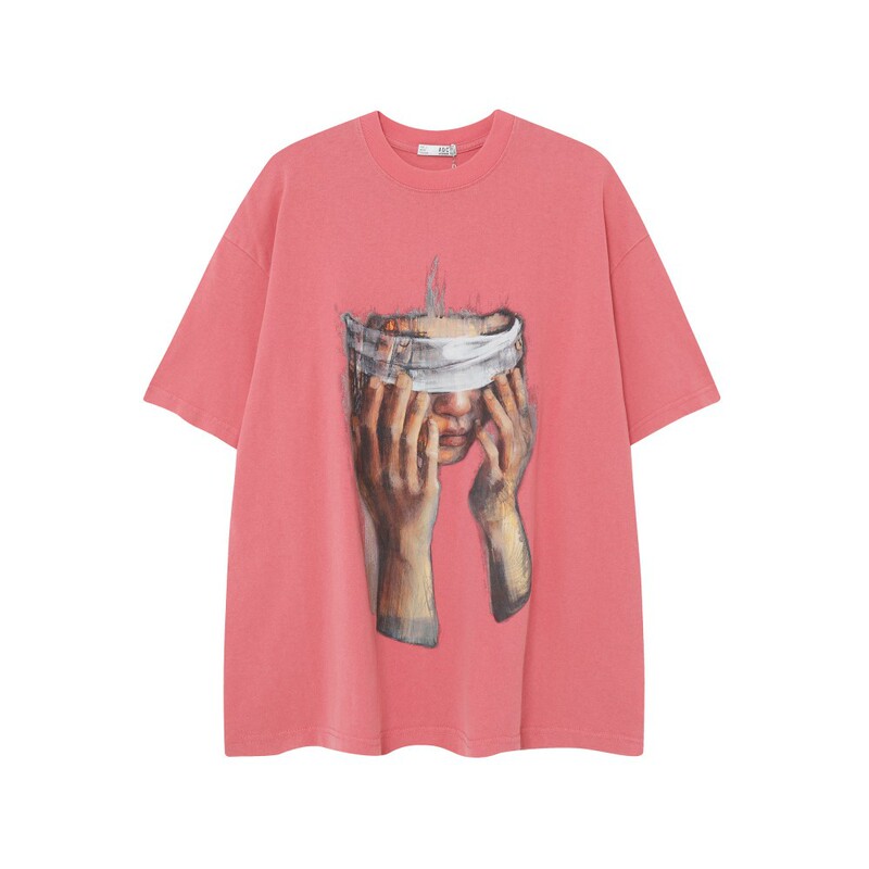 Trendy Brand Oil Painting Print Short-Sleeve T-Shirt, Heavyweight Cotton, Loose Fit, Dark Style, Unisex Base Shirt Trendy Brand Oil Painting Print Short-Sleeve T-Shirt, Heavyweight Cotton, Loose Fit, Dark Style, Unisex Base Shirt