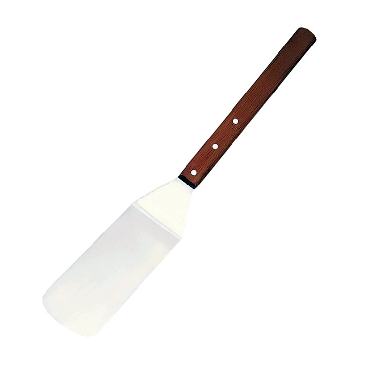 Wood -handle iron plate, frying shovel cooking kitchen utensils, multi -purpose barbecue steak 401 stainless steel frying shovel