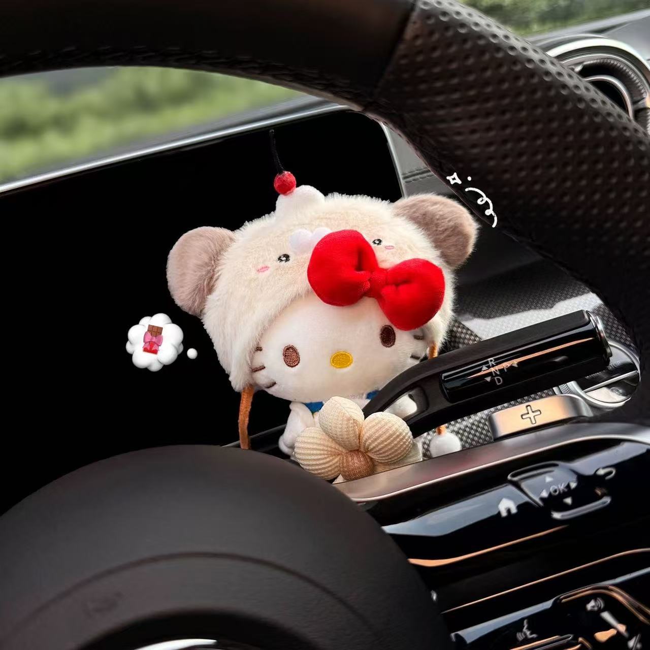 New Kitty Car Gear Shift Decoration Interior Wiper Turn Signal Light Doll Decoration Figurine Ornament Cute for Girls