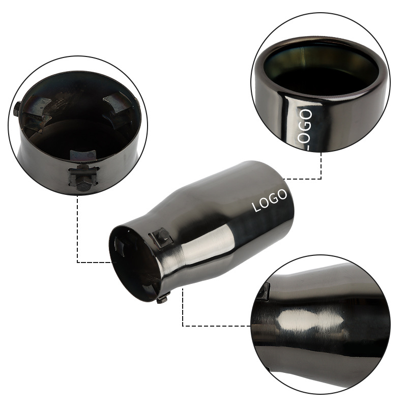 Factory direct supply modified single tail throat universal stainless steel exhaust pipe muffler car tail throat thickened grilled blue