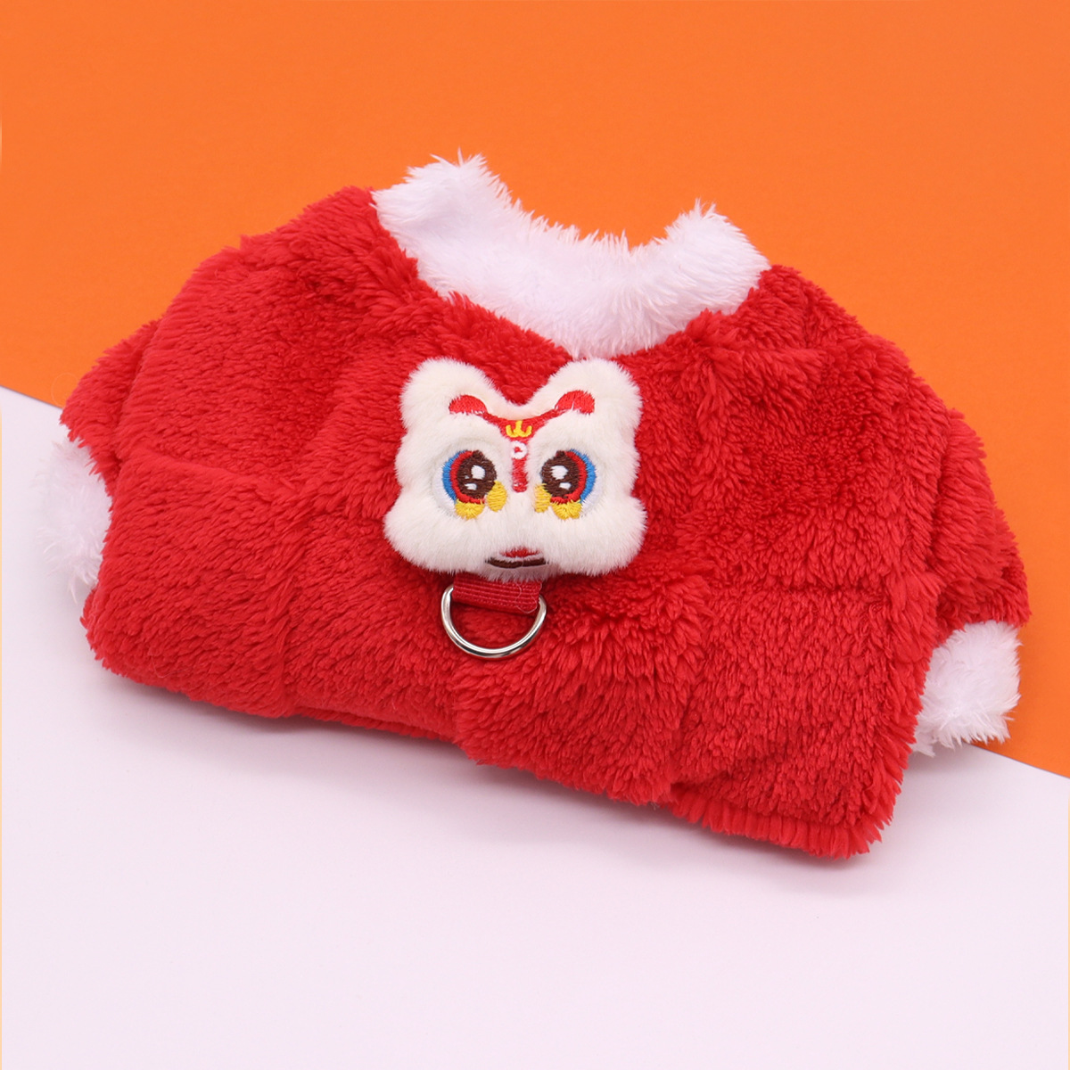 Ropa de perro de peluche engrosada de otoño e invierno ropa de gato abrigada ropa de perro festivo estilo nacional ropa de cuatro patas para perros