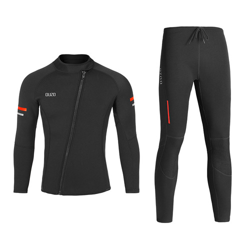 1.5mm warm wetsuit OUZO split diving suit complete set of men's and women's long-sleeved cold-proof and sunproof surfing suit