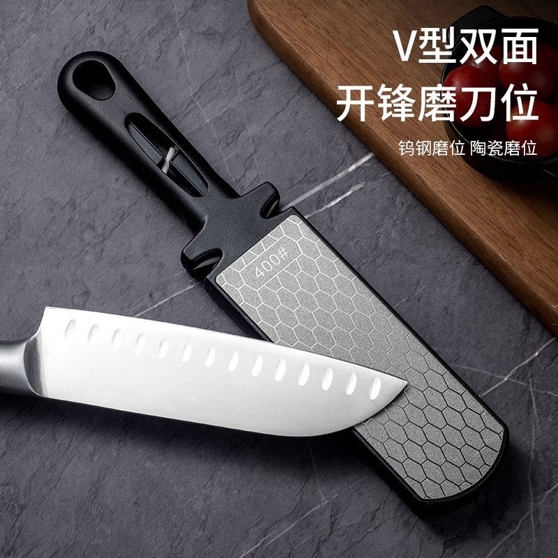 エメリー両面ナイフ研ぎ器多機能研削砥石加工品家庭用包丁はさみ刃 1000 細 400 粗|undefined