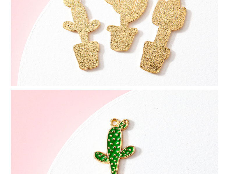 10 PCS/Package Alloy Cactus Pendant display picture 2