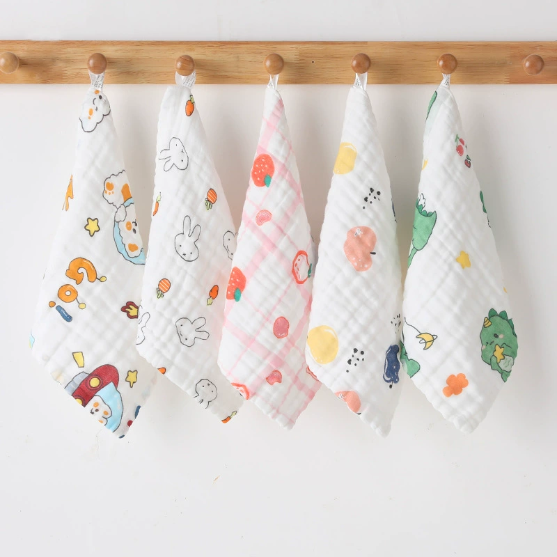 [Доступный] Класс A Шестислойное хлопковое марлевое полотенце 25x25 см