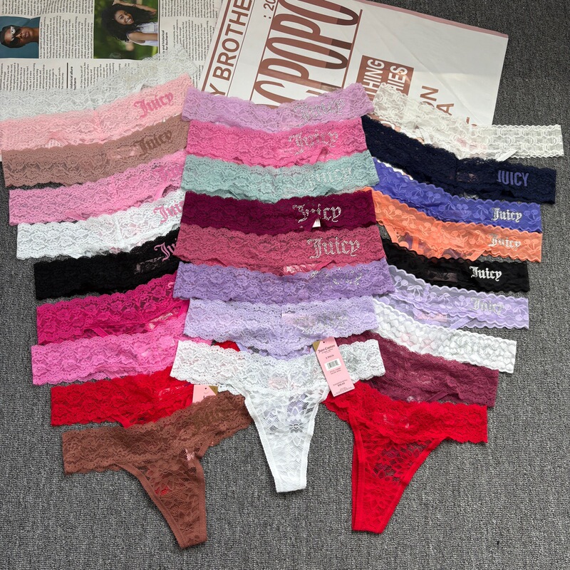 Women's Thong Sexy Spice Girl Charming Juicy Couture Lace t Back